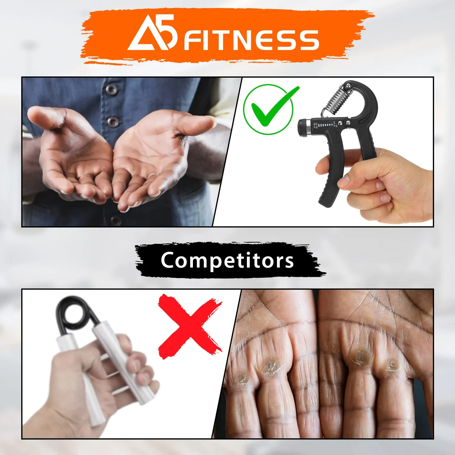 2 Grip Strengtheners – 5-60 kg Adjustable Hand Exercisers Forearm Strengtheners for Improved Strength & Grip Rehabilitation Exerciser for Strong Hands Wrists Arms