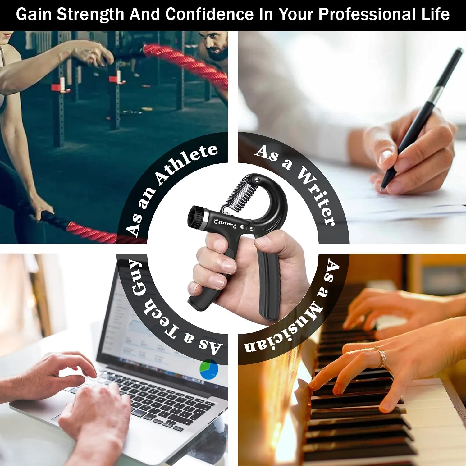 2 Grip Strengtheners – 5-60 kg Adjustable Hand Exercisers Forearm Strengtheners for Improved Strength & Grip Rehabilitation Exerciser for Strong Hands Wrists Arms