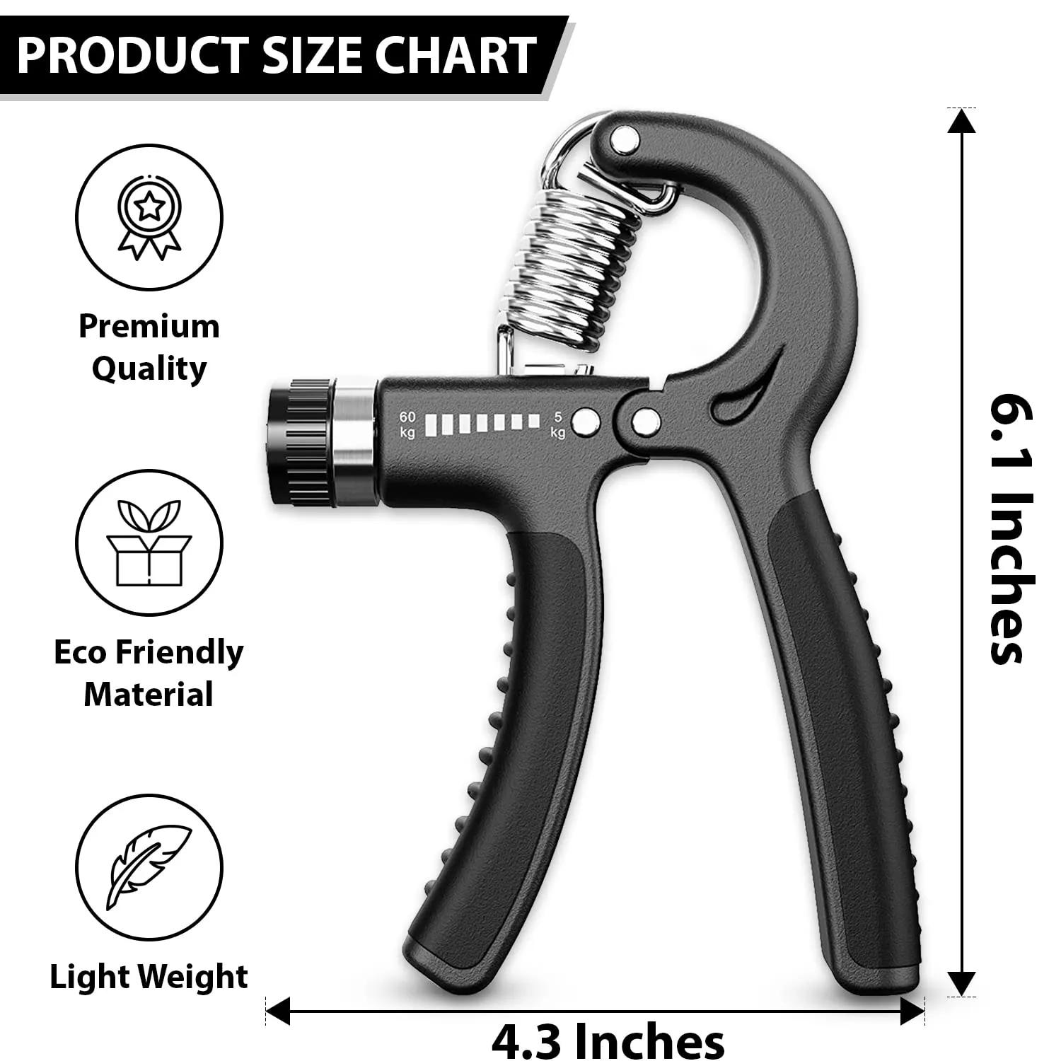 2 Grip Strengtheners – 5-60 kg Adjustable Hand Exercisers Forearm Strengtheners for Improved Strength & Grip Rehabilitation Exerciser for Strong Hands Wrists Arms