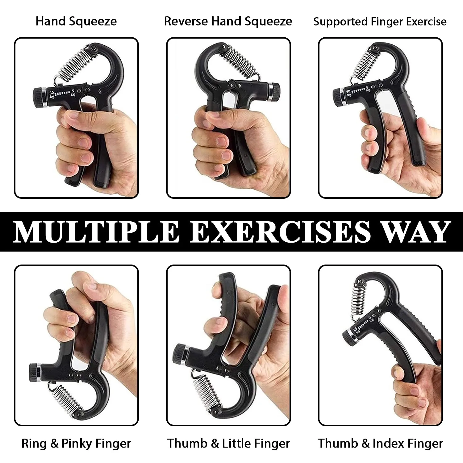2 Grip Strengtheners – 5-60 kg Adjustable Hand Exercisers Forearm Strengtheners for Improved Strength & Grip Rehabilitation Exerciser for Strong Hands Wrists Arms