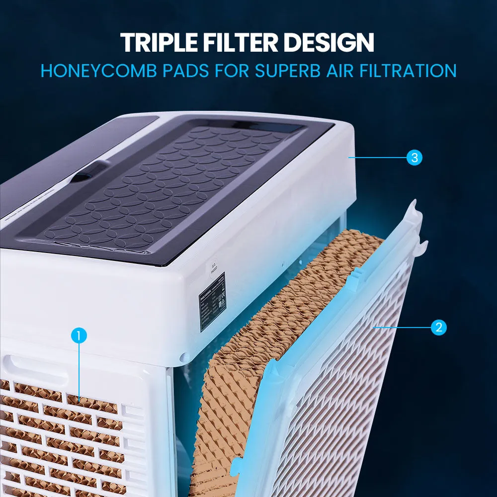 35L Portable Evaporative Air Cooler | 220W | 24 Hour Timer | 4 in 1 Cooling Fan | Remote Control