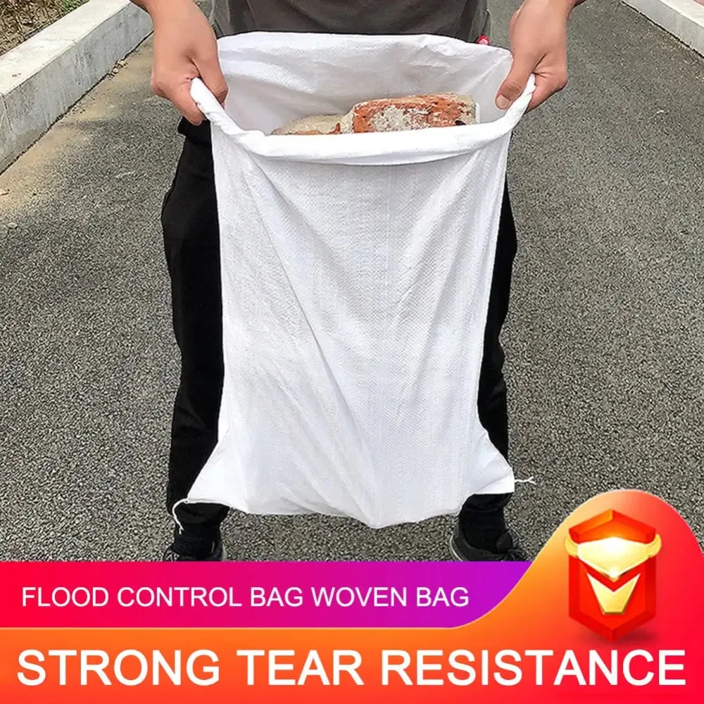5 10pcs Flood Sandbags Flood Control Belt Pp Sandbag Flood Bag Thickened Flood Water Control Sand Bag Plastic Uv Resistant