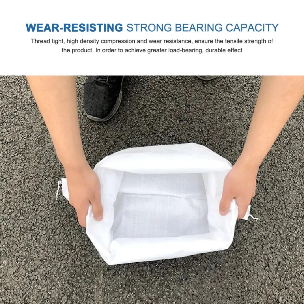 5 10pcs Flood Sandbags Flood Control Belt Pp Sandbag Flood Bag Thickened Flood Water Control Sand Bag Plastic Uv Resistant