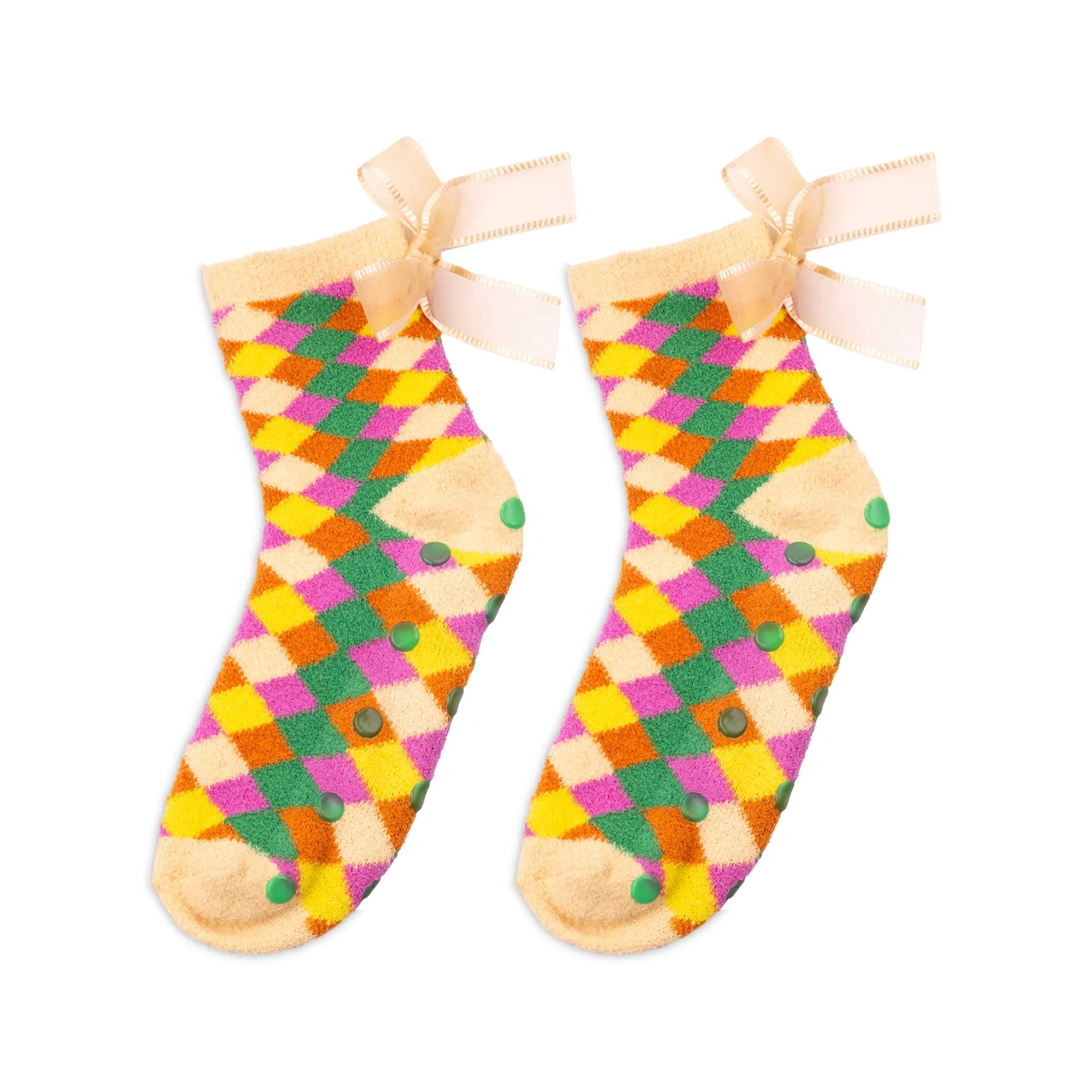 checkered cozy grip socks