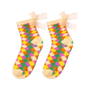 checkered cozy grip socks