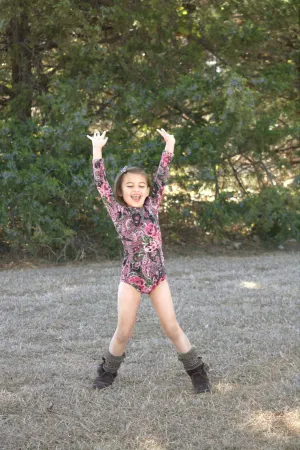 Girls Pink Paisley Leotard