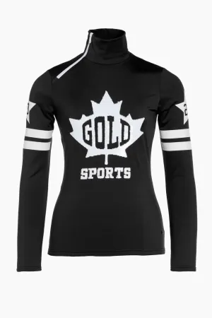 Maple Leaf Ski Pully Black