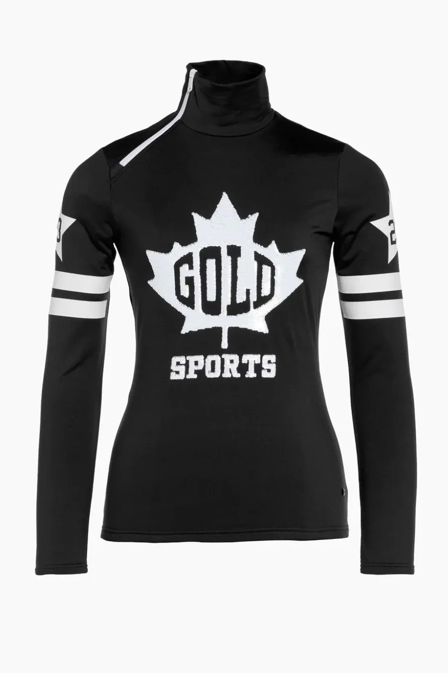 Maple Leaf Ski Pully Black
