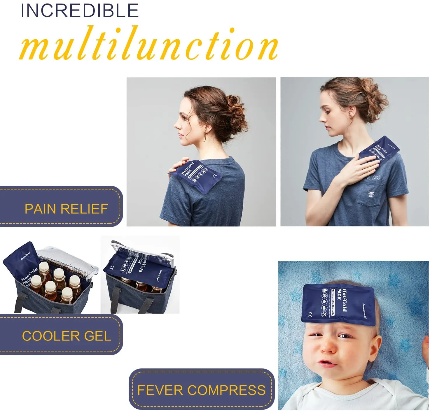 Pain Relieve Hot Cold Reusable Gel Pack