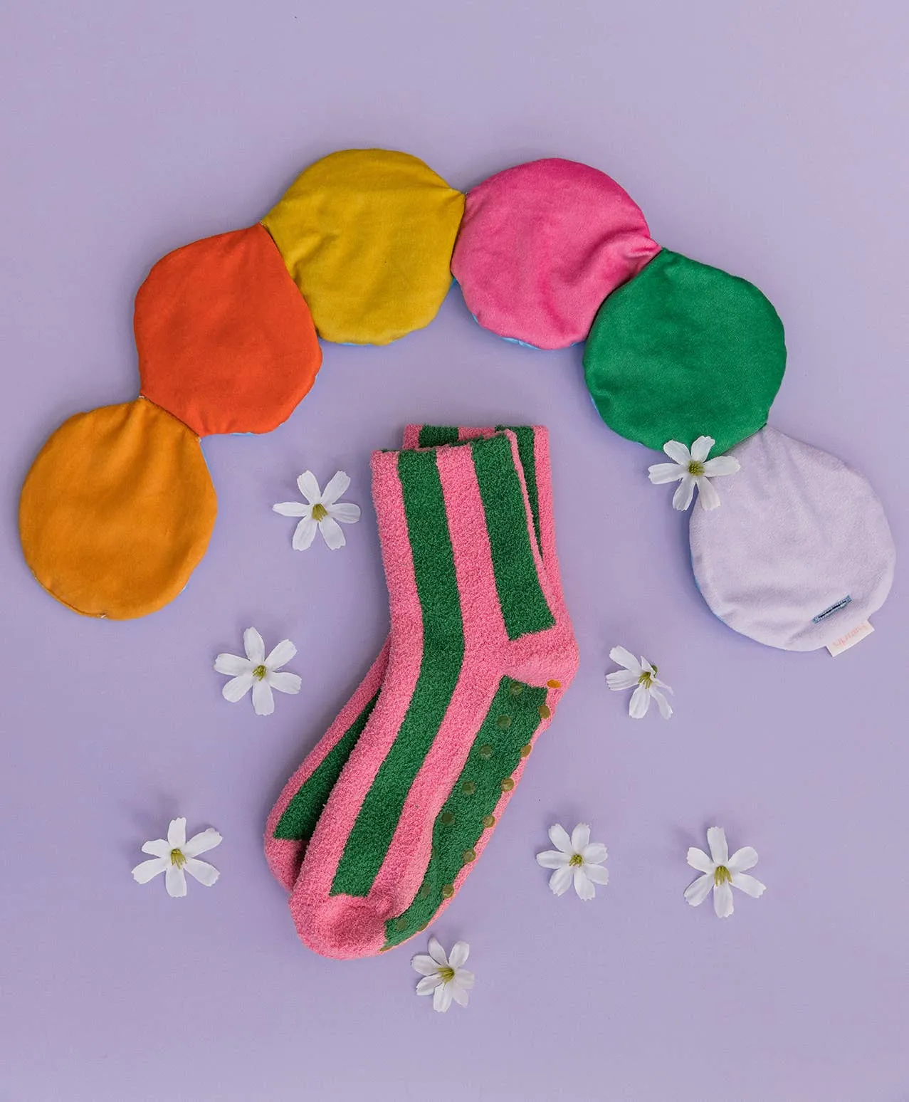 stripes cozy grip socks