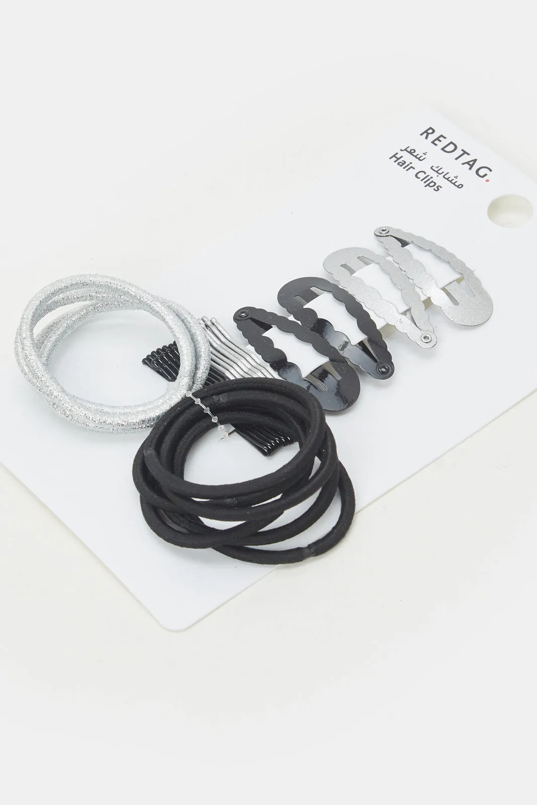 Women Silver And Black Hair Accessory Set